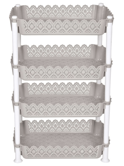 ARISTO Plastic Storage Rack 4 Shelfs, Grey (1 Piece), Medium (VR10932), (40.5 x 26.5 x 61 Cm) - Image 4